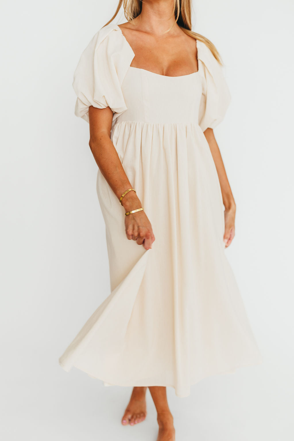 Hamilton Midi Dress in Ivory - Bump Friendly - Restocking in Jan 2026