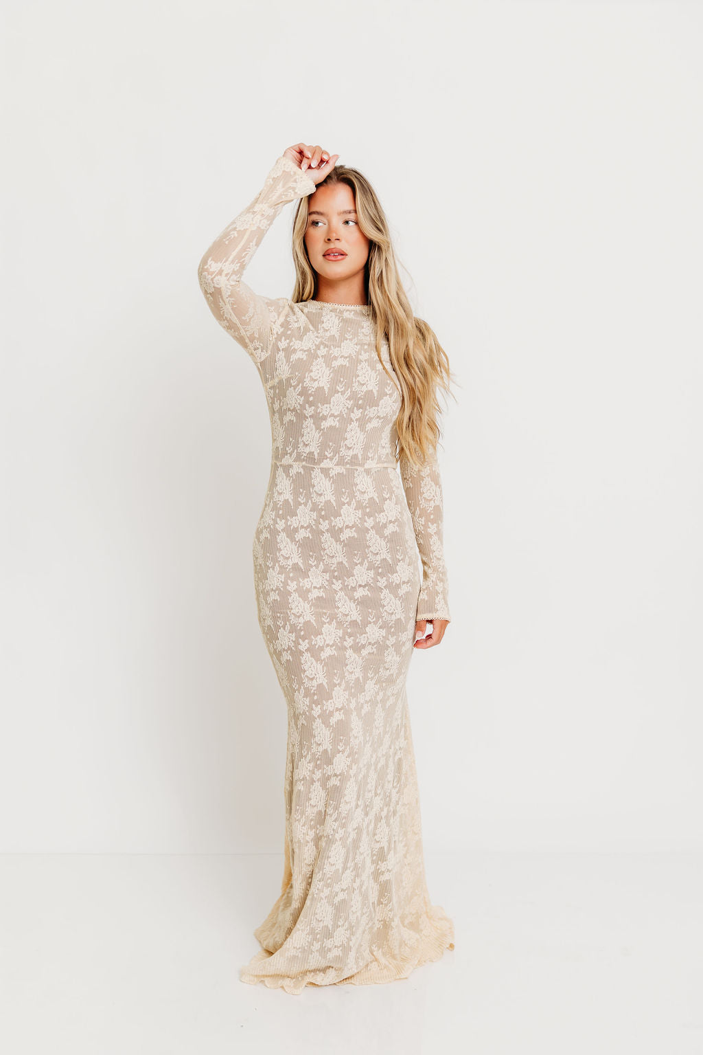 Seraphine Lace Maxi Dress in Cream - Inclusive Sizing & Bump Friendly (Size Up for Bump) *12/15 PRE-ORDER*