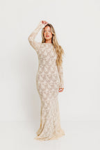 Seraphine Lace Maxi Dress in Cream - Inclusive Sizing & Bump Friendly (Size Up for Bump) *12/15 PRE-ORDER*