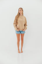 Scout Wide Neck Fleece Sweatshirt in Tan *Final-Sale*