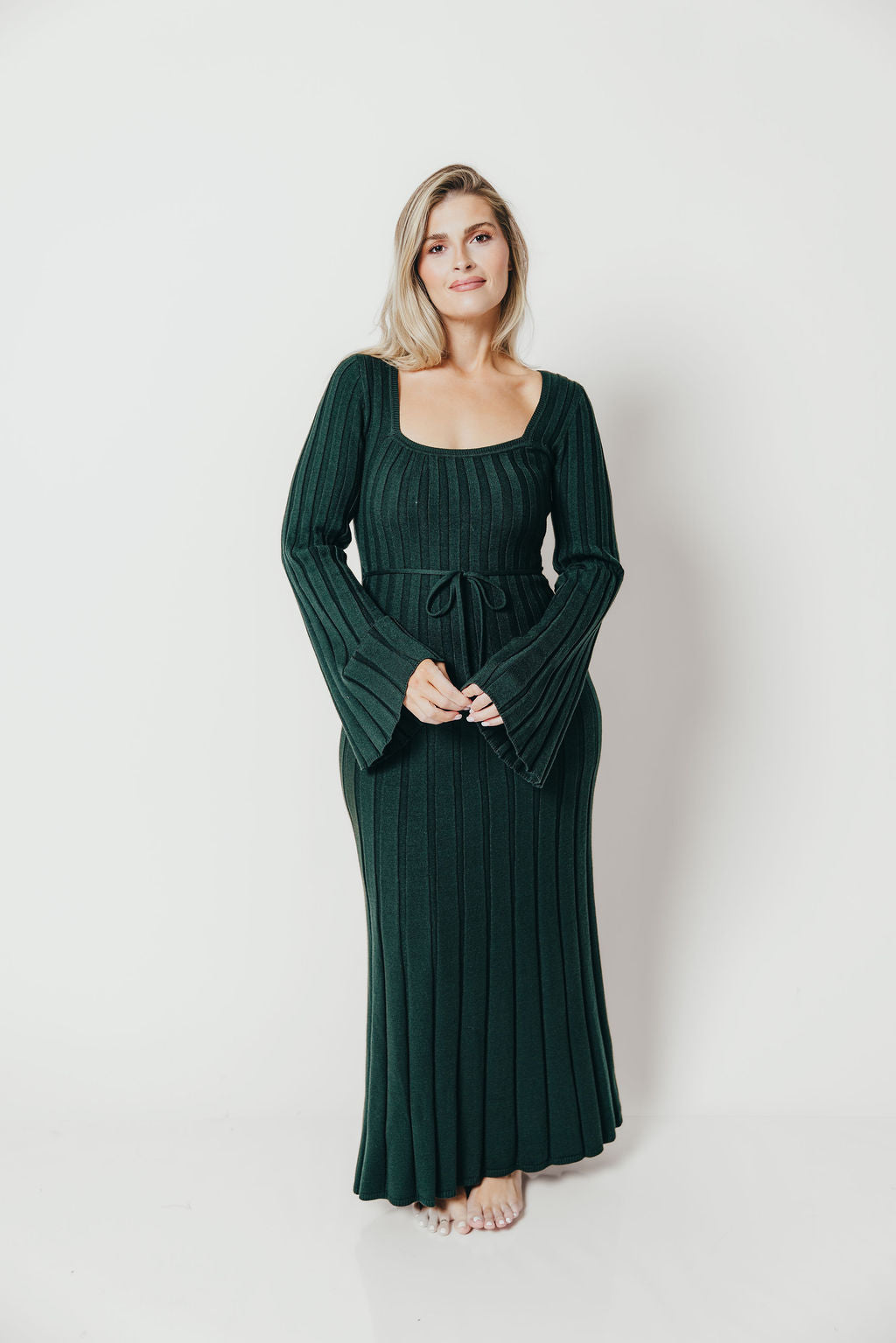 Rowan Square Neck Maxi Dress in Evergreen *Final Sale*
