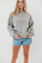Scout Wide Neck Fleece Sweatshirt in Heather Grey *Final Sale*