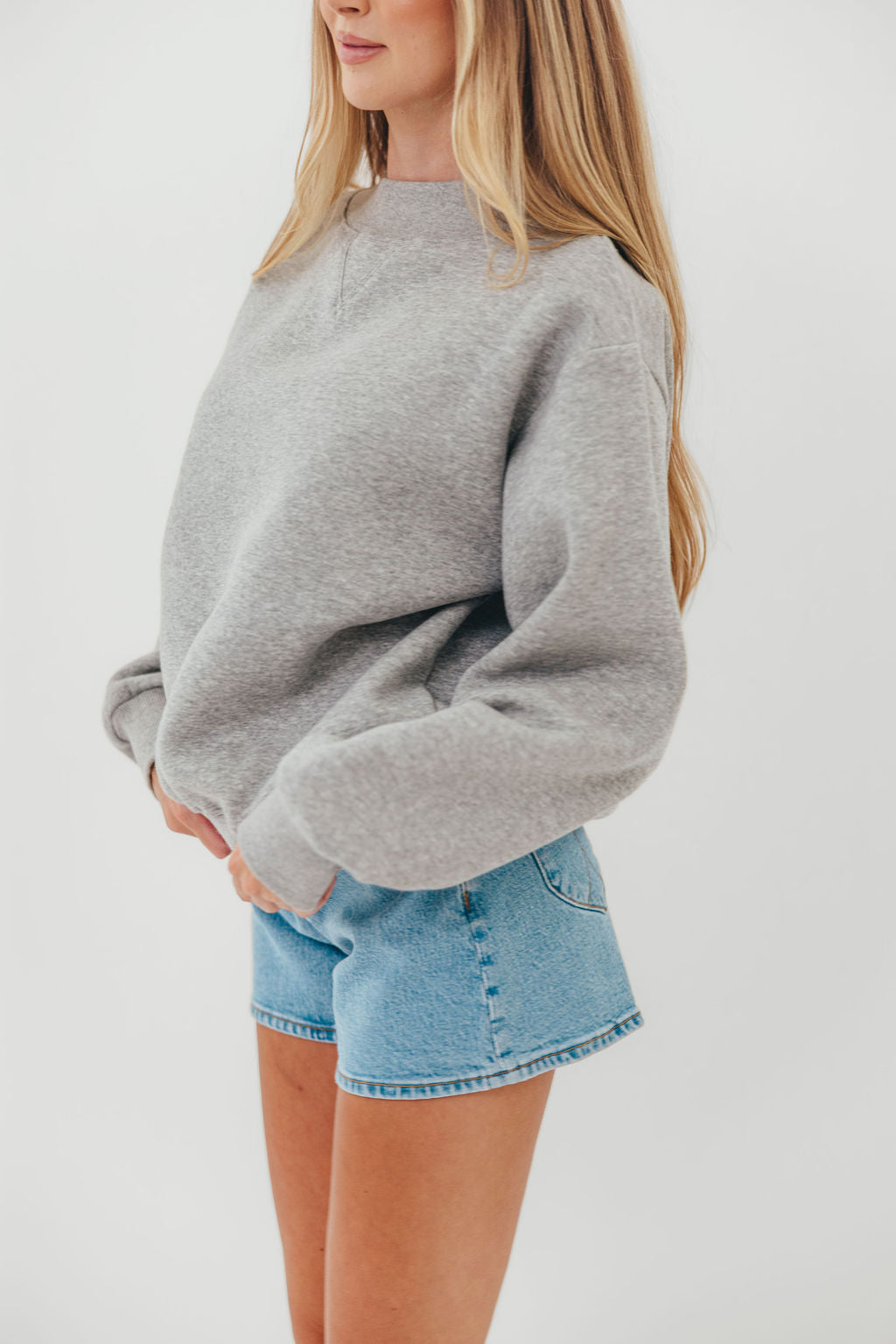 Scout Wide Neck Fleece Sweatshirt in Heather Grey *Final Sale*