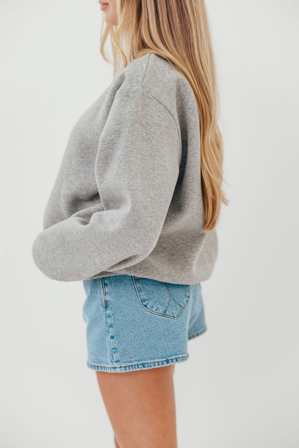 Scout Wide Neck Fleece Sweatshirt in Heather Grey *Final Sale*