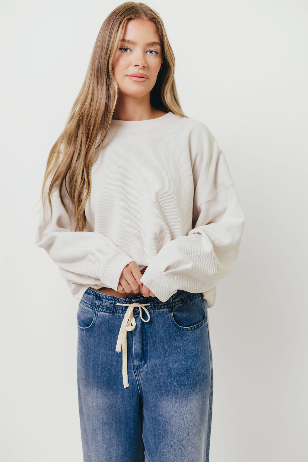 Around Town Crew Pullover in Clay