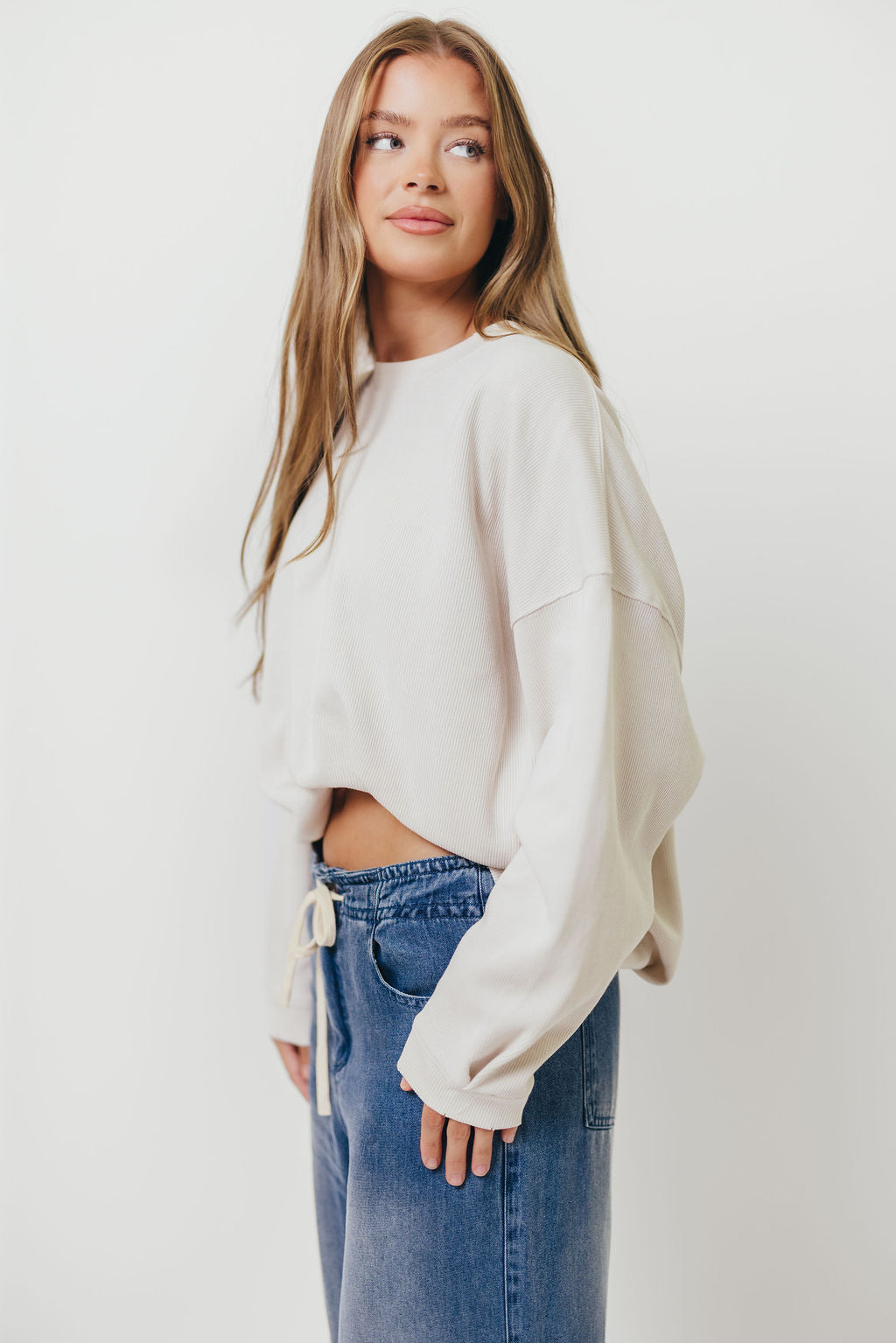 Around Town Crew Pullover in Clay