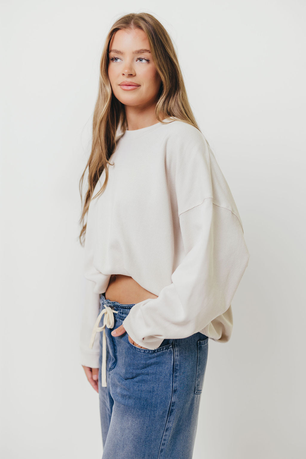 Around Town Crew Pullover in Clay