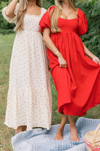 Hamilton Midi Dress in Red - Bump Friendly (S-XL) Restocking in Jan 2026