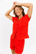 NeNe Linen Two Piece Set in Poppy *Final-Sale*
