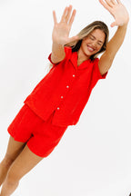 NeNe Linen Two Piece Set in Poppy *Final-Sale*