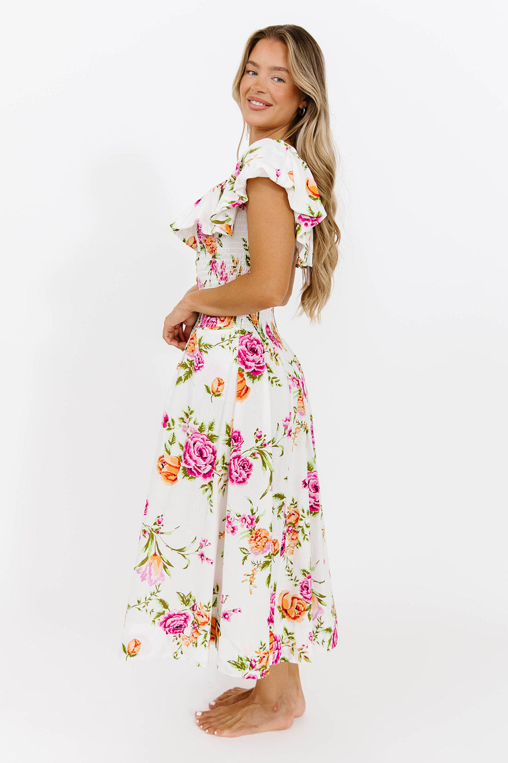 Laney Floral Maxi Dress in White Floral *Final-Sale*