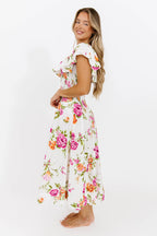 Laney Floral Maxi Dress in White Floral *Final-Sale*