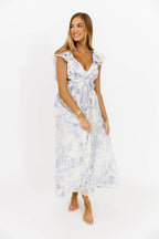 Jillian Floral Midi Dress in Blue *Final-Sale*