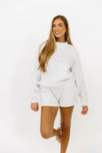 Basic Blank Sweat Shorts in Pearl Grey