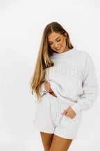 Basic Blank Sweat Shorts in Pearl Grey