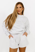 Basic Blank Sweat Shorts in Pearl Grey