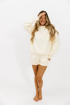 Basic Blank Sweat Shorts in Toasted Cream