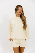 Basic Blank Sweat Shorts in Toasted Cream