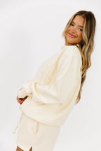 Basic Blank Sweat Shorts in Toasted Cream