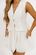 Conner Lace Trim Set in Off White