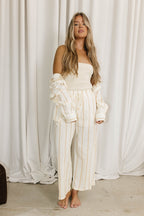 Rowan Pants in Beige Stripe *Final-Sale*