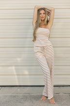 Jennifer Striped Tube Top in Cream/Pink