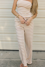 Jennifer Striped Tube Top in Cream/Pink