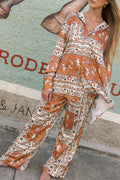 Smith Western Bandana Wide Leg Pants in Burnt Orange