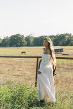 Lennox Long Sleeve Maxi Dress in Ivory - Bump Friendly