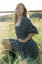 Felicia Midi Dress in Black