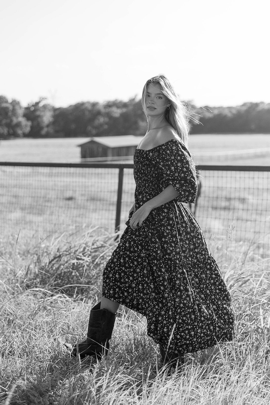 Felicia Midi Dress in Black