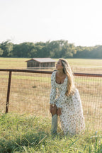 Emerson Maxi Dress with Long Sleeves in Ivory