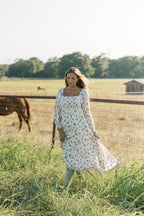 Emerson Maxi Dress with Long Sleeves in Ivory