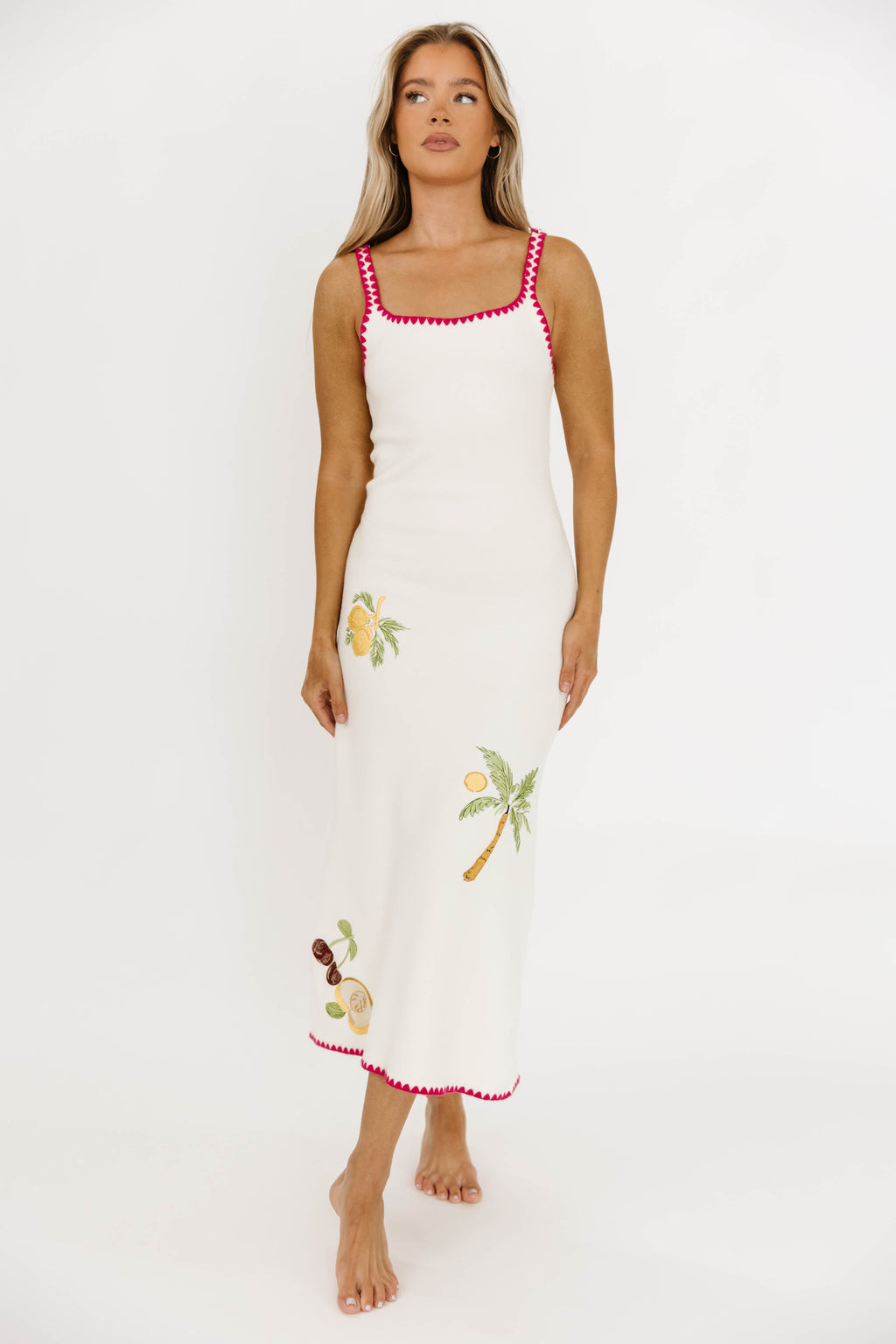 Meyer Embroidered Sweater Dress in Cream