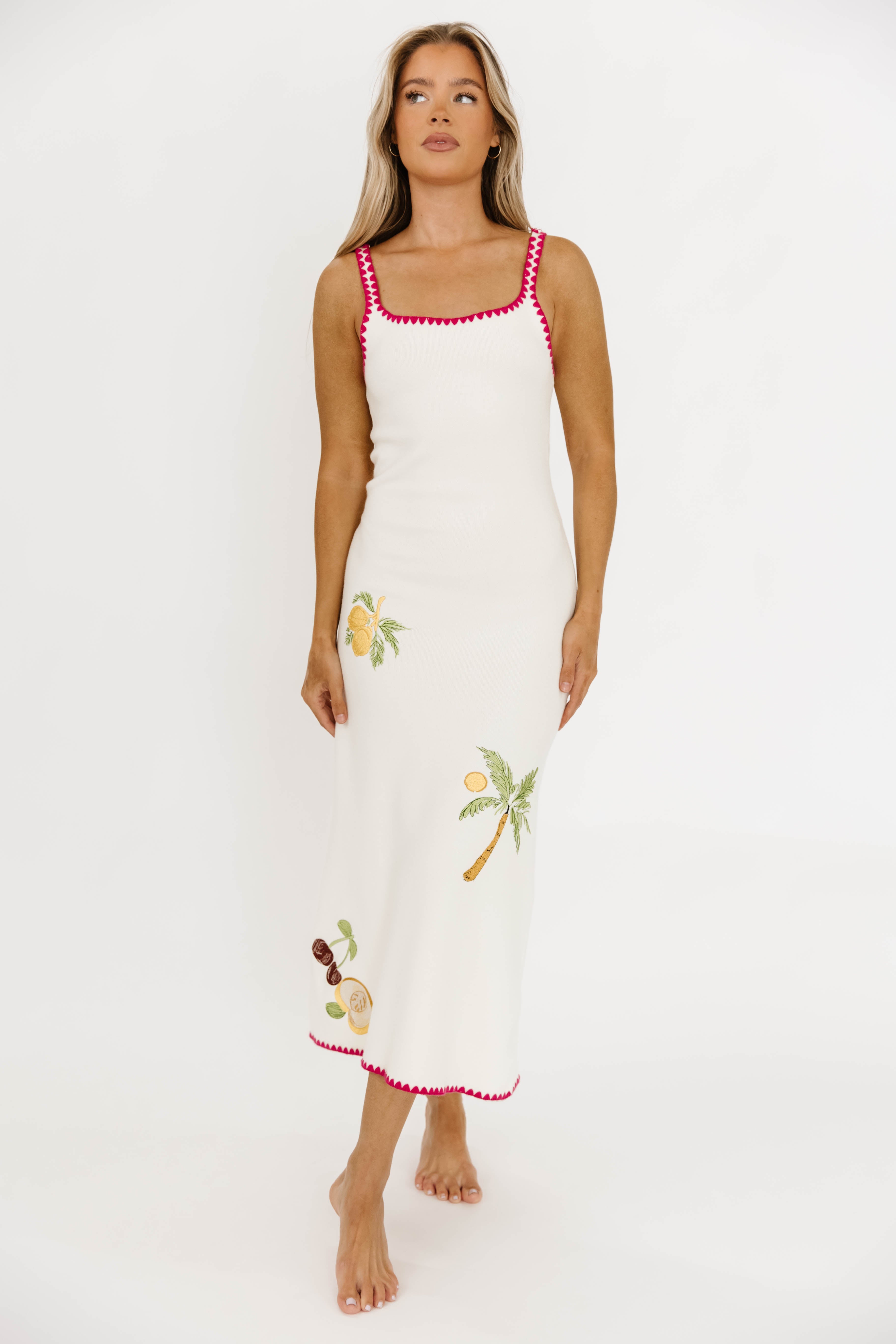 Meyer Embroidered Sweater Dress in Cream