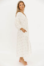 Hunter Midi Dress in Soy/Sage Foliage