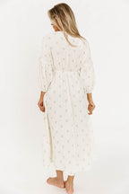 Hunter Midi Dress in Soy/Sage Foliage