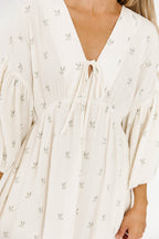 Hunter Midi Dress in Soy/Sage Foliage