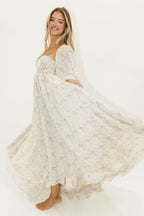 Delilah Maxi Dress with Train in Blush - Bump Friendly