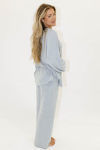 Campbell Fleece Lounge Pants in Dusty Blue