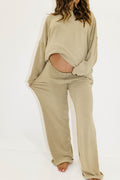 Campbell Fleece Lounge Pants in Green Taupe