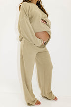 Campbell Fleece Lounge Pants in Green Taupe