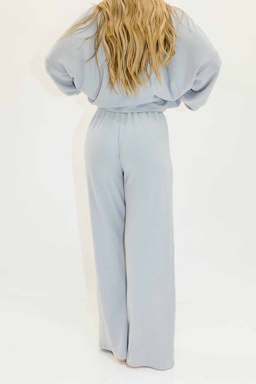 Campbell Fleece Lounge Pants in Dusty Blue