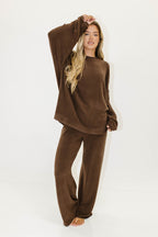 Naomi Oversized Fleece Top in Chestnut