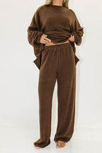 Campbell Fleece Lounge Pants in Chestnut