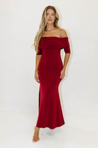 Monroe Half Sleeve Maxi Dress in Red - Bump Friendly *Final Sale*