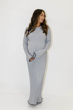 Bentley Maxi Dress in Heather Gray with Black Trim - Bump Friendly *Final Sale*