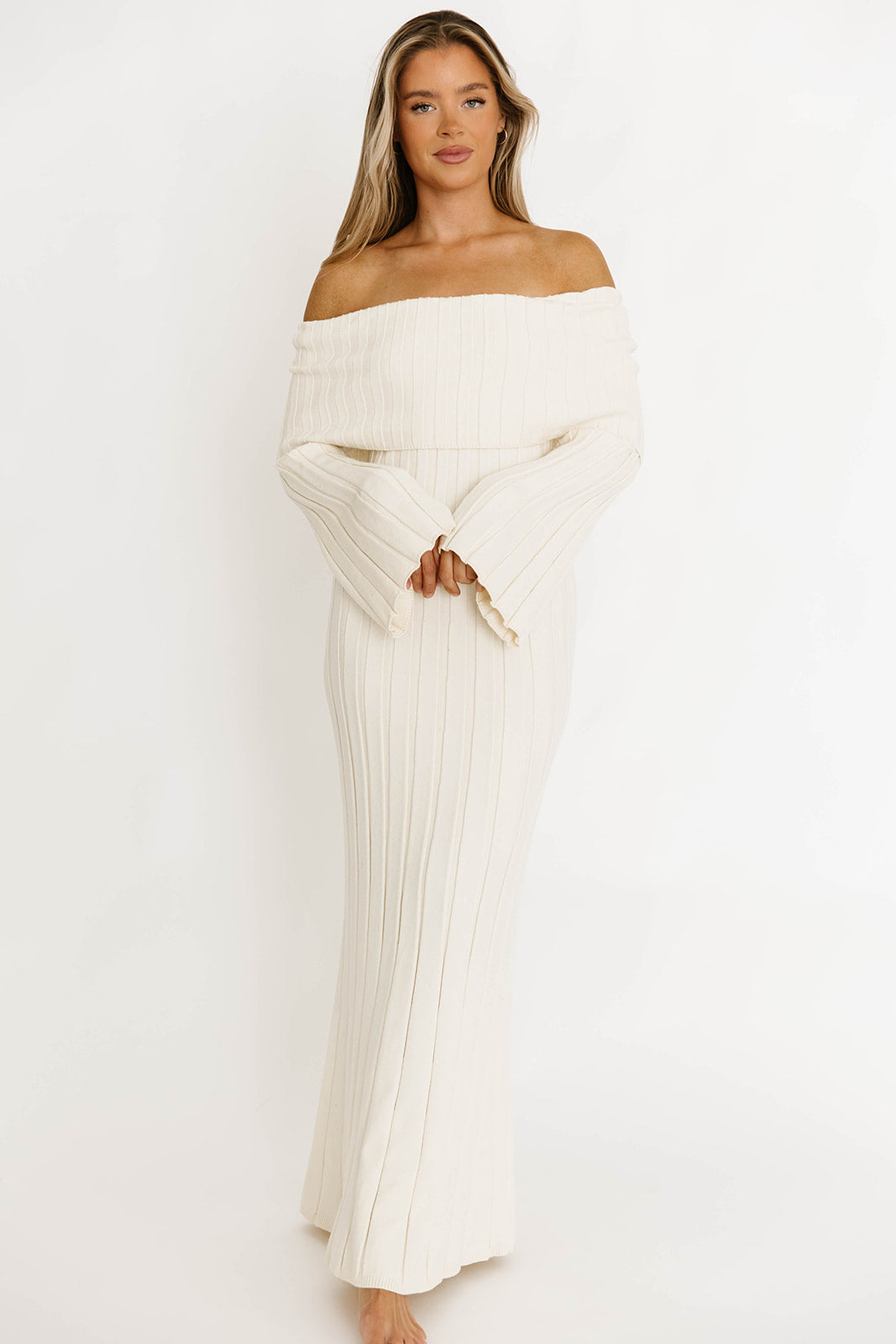 Evella Maxi Dress in Cream - Bump Friendly & Inclusive Sizing -Restocking in Jan