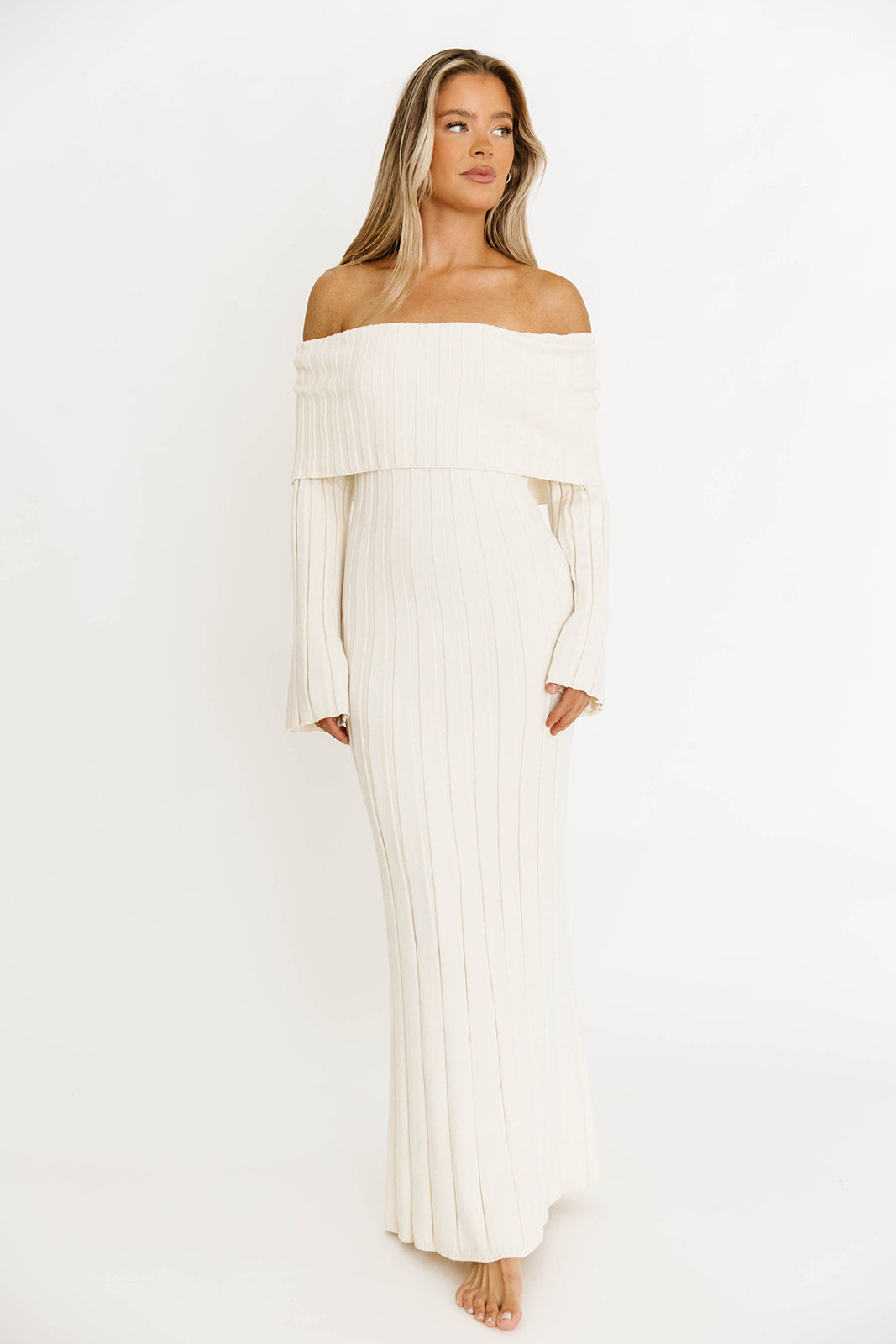 Evella Maxi Dress in Cream - Bump Friendly & Inclusive Sizing -Restocking in Jan