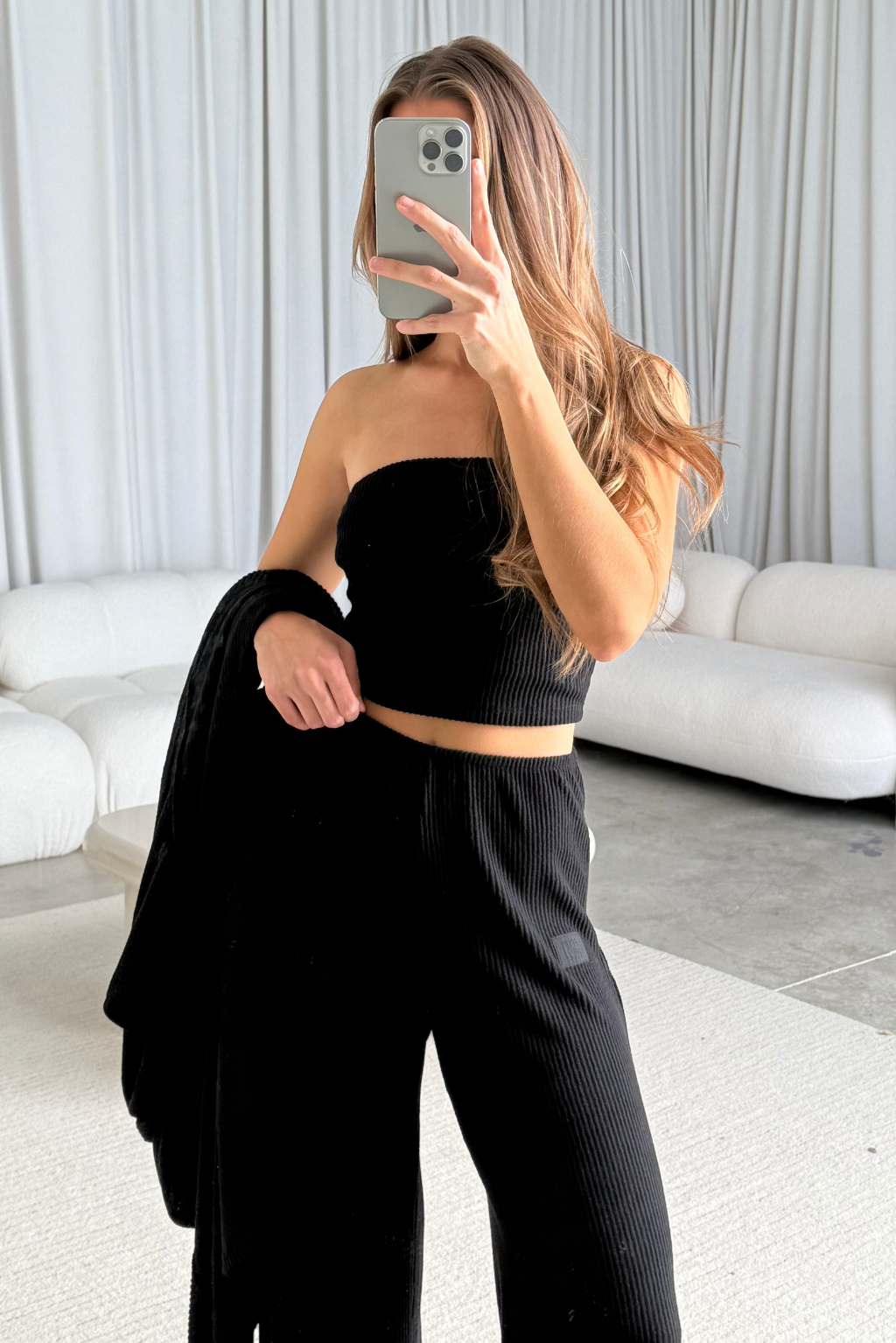 Yacht Club 3 Piece Tube Top Set in Ink *Final Sale*